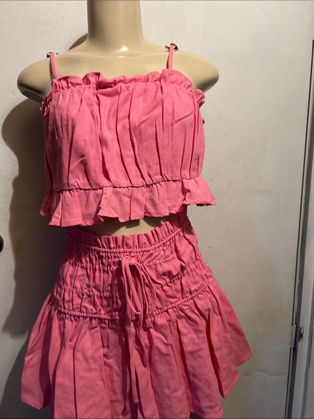 HYFVE Pink Ruffled Crop Top & Drawstring Skort Set - Picture 2 of 11